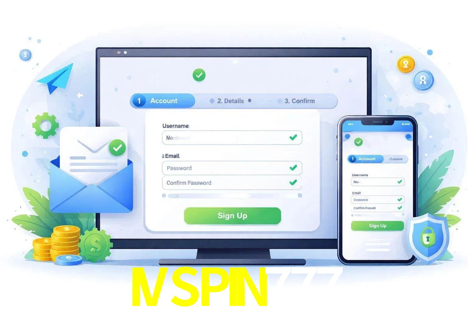 Registro de nuevo usuario y configuración de cuenta IVSPIN777